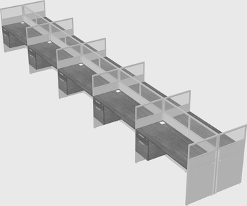 Shared rectangular cubicle