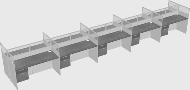 Shared rectangular cubicle