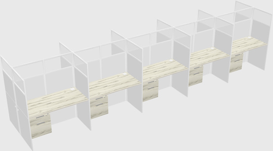 Shared rectangular cubicle