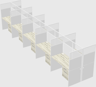 Shared rectangular cubicle