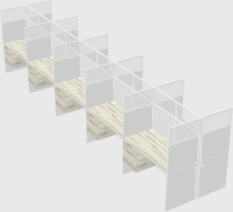 Shared rectangular cubicle