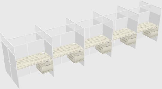 Shared rectangular cubicle