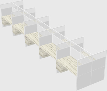 Shared rectangular cubicle