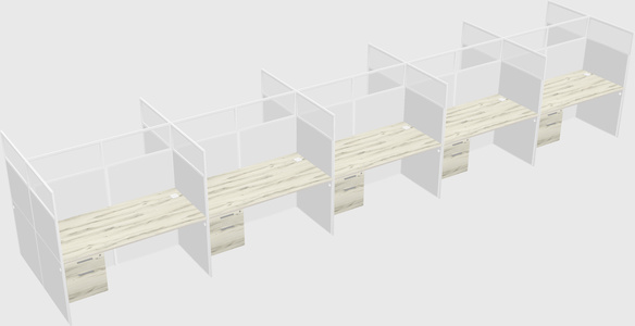 Shared rectangular cubicle