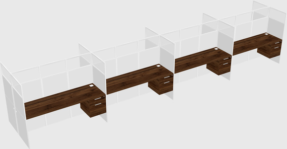 Shared rectangular cubicle