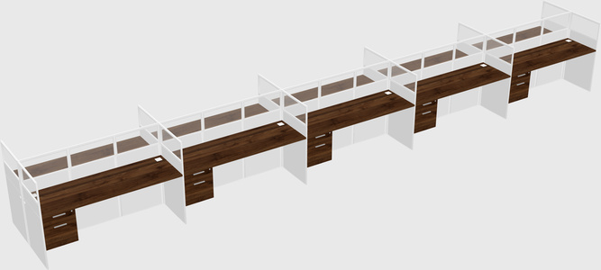 Shared rectangular cubicle