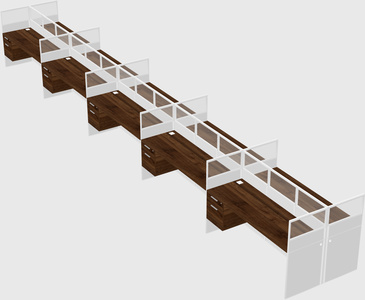 Shared rectangular cubicle