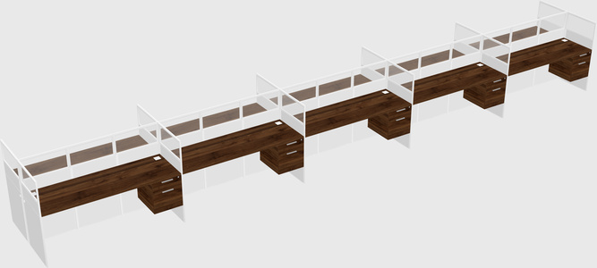 Shared rectangular cubicle