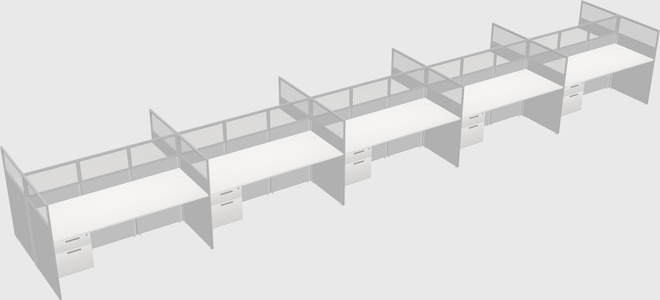 Shared rectangular cubicle