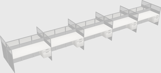 Shared rectangular cubicle