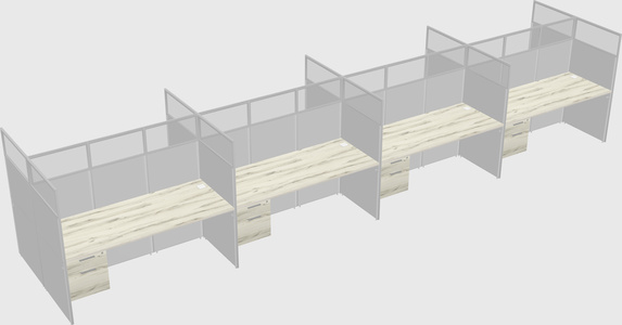 Shared rectangular cubicle