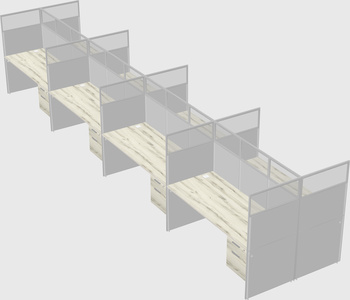 Shared rectangular cubicle