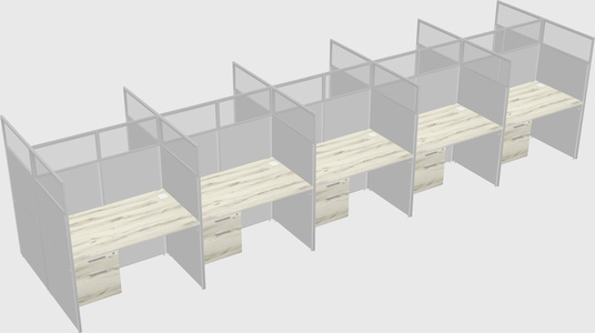 Shared rectangular cubicle