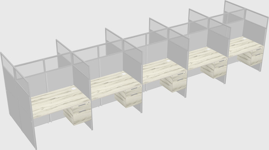 Shared rectangular cubicle