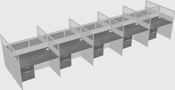 Shared rectangular cubicle