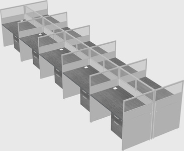 Shared rectangular cubicle
