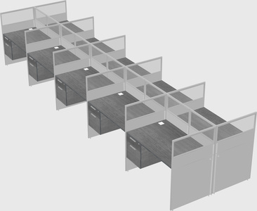 Shared rectangular cubicle