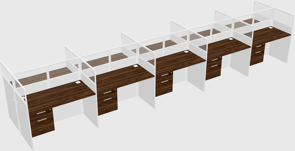 Shared rectangular cubicle
