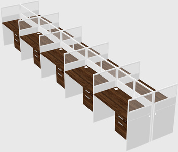Shared rectangular cubicle