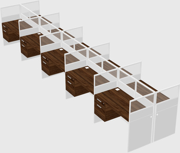 Shared rectangular cubicle