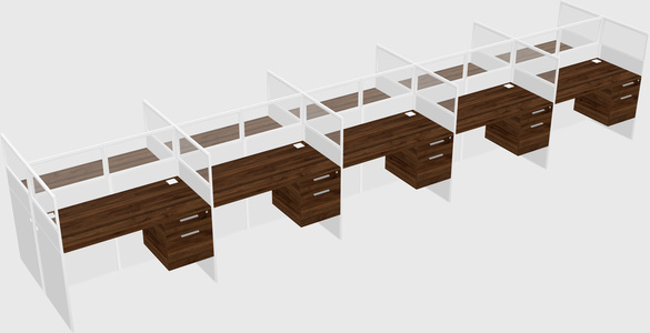 Shared rectangular cubicle