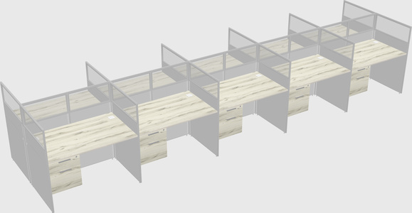 Shared rectangular cubicle