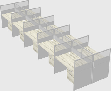 Shared rectangular cubicle