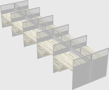 Shared rectangular cubicle