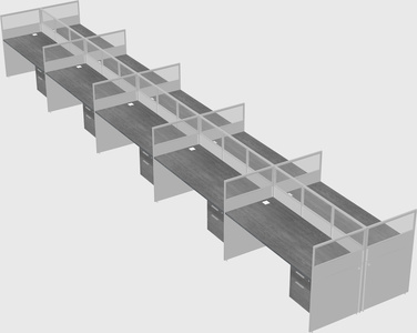 Shared rectangular cubicle