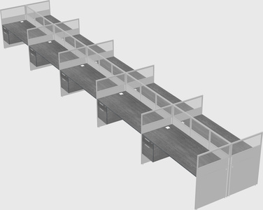 Shared rectangular cubicle