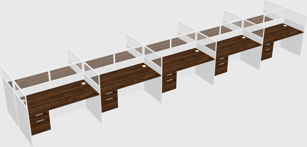 Shared rectangular cubicle