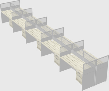 Shared rectangular cubicle