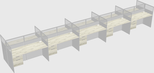 Shared rectangular cubicle