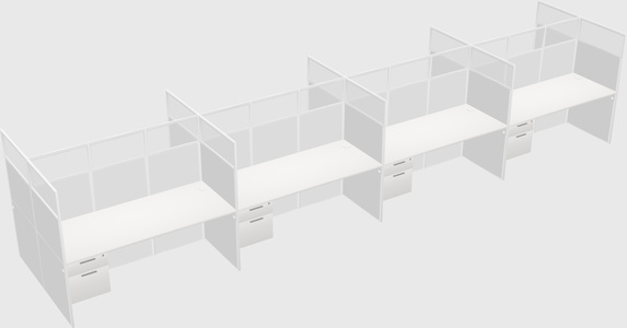 Shared rectangular cubicle