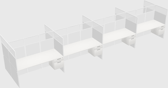 Shared rectangular cubicle