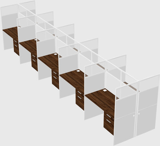 Shared rectangular cubicle
