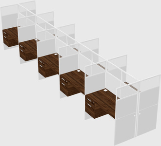 Shared rectangular cubicle