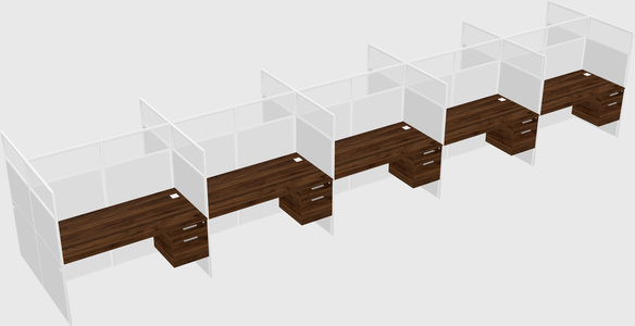 Shared rectangular cubicle