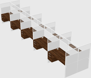 Shared rectangular cubicle
