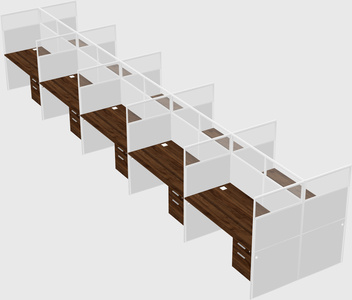 Shared rectangular cubicle