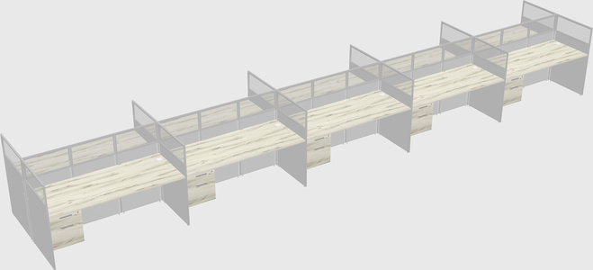 Shared rectangular cubicle