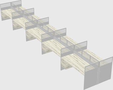 Shared rectangular cubicle