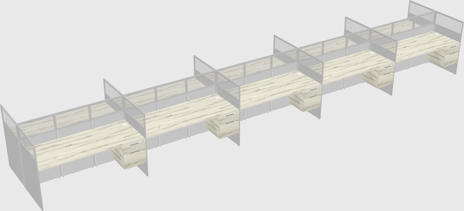 Shared rectangular cubicle
