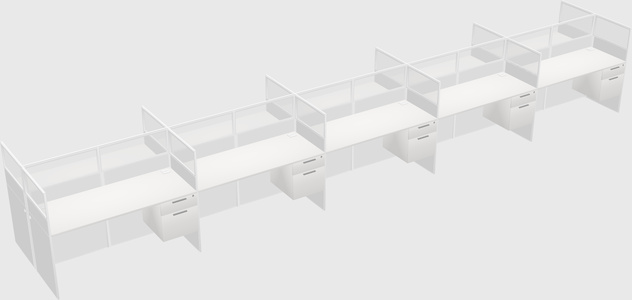 Shared rectangular cubicle