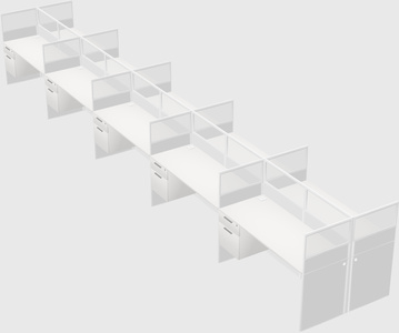 Shared rectangular cubicle