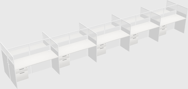 Shared rectangular cubicle