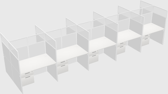 Shared rectangular cubicle