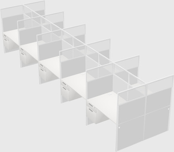 Shared rectangular cubicle