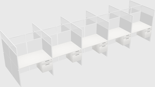 Shared rectangular cubicle
