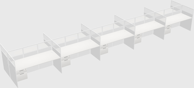 Shared rectangular cubicle